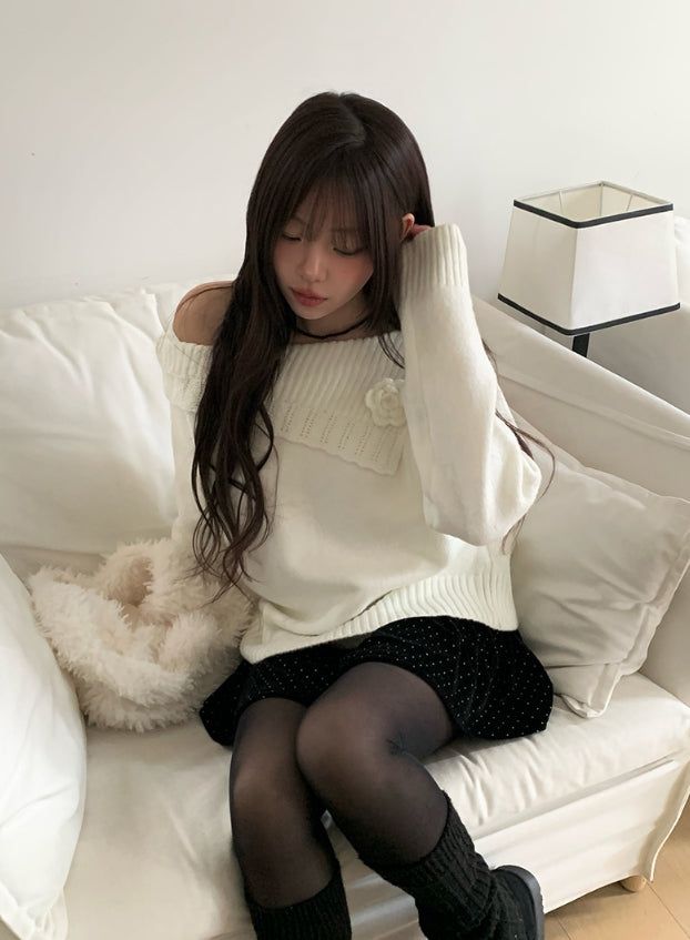 Lemme Dot Velvet Mini Skirt