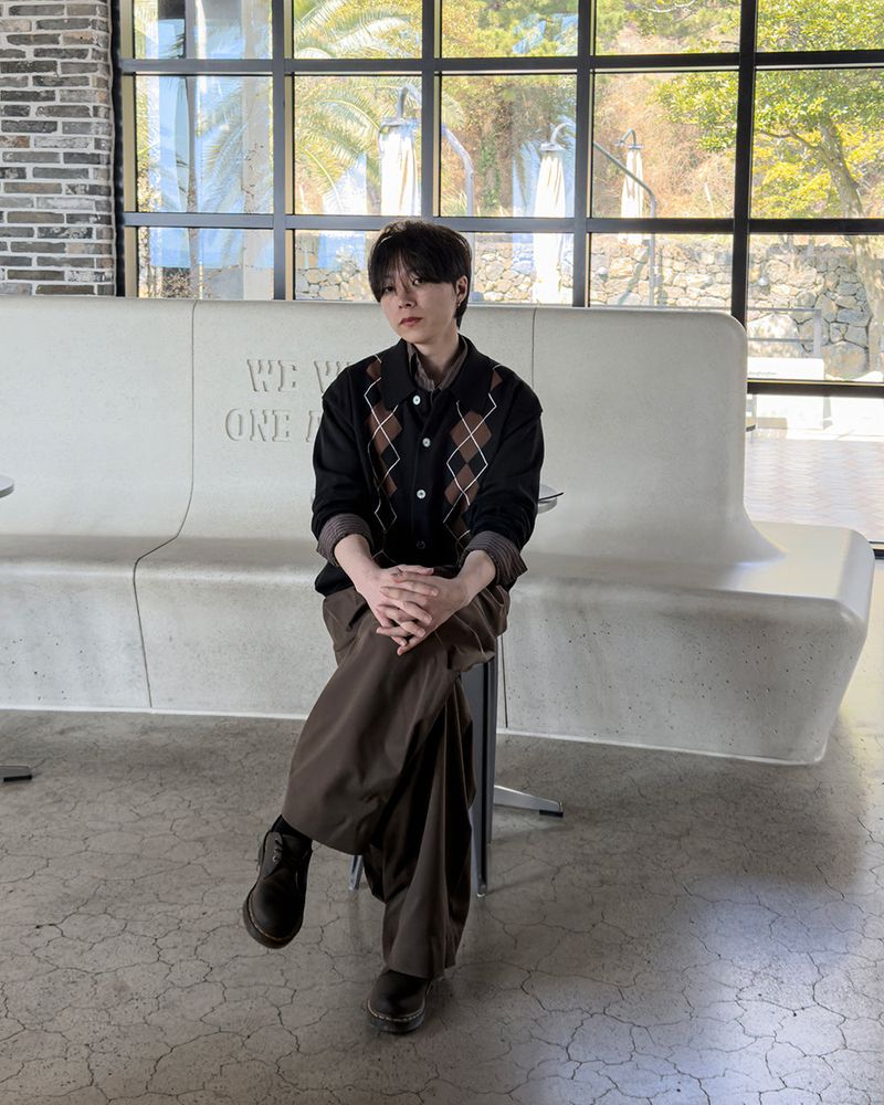 Thebel Argyle Knit Cardigan