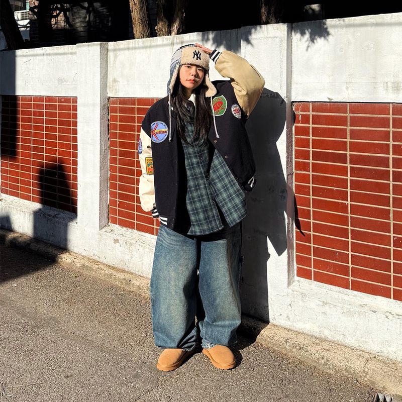 Oversized Fleece-Lined Check Shirt Jacket