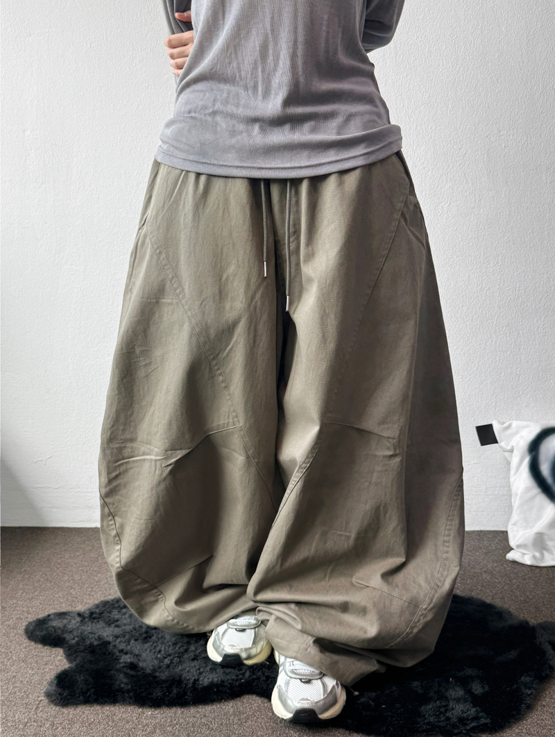 Hita Balloon Curve Cotton Long Pants 3 Color 