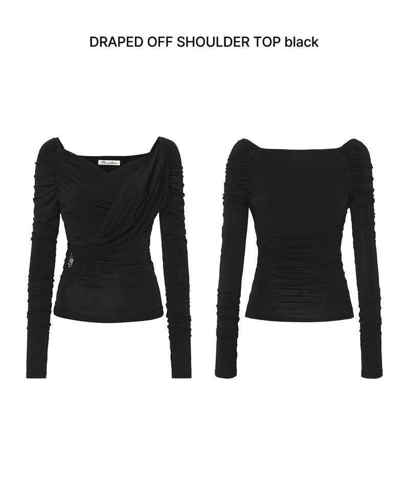 PAIN OR PLEASURE（ペインオアプレジャー）の「DRAPED OFF SHOULDER TOP black（Tops）」