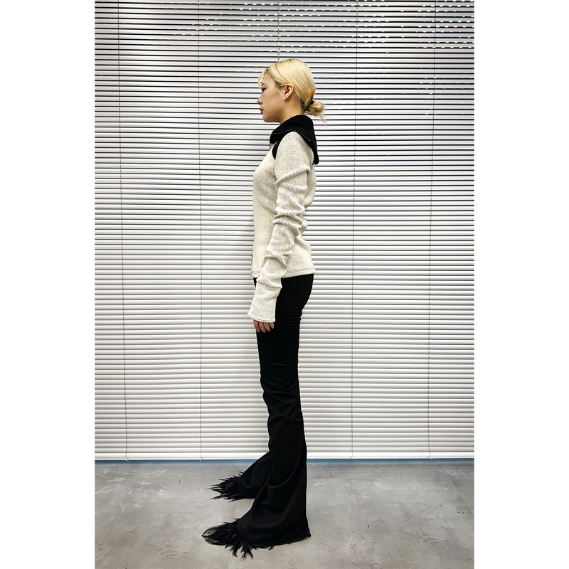 HIGH-NECK ZIP-UP: OFF-WHITE