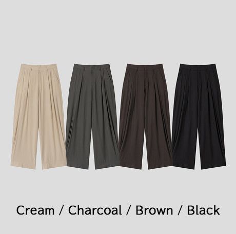 Royden Drape Two-Tuck Wide Slacks