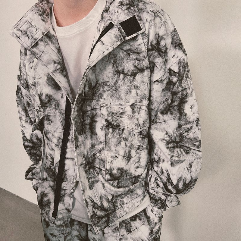 tie-dye crop jacket_white