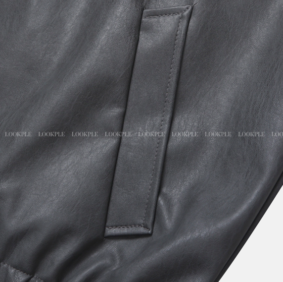 Waini Crack Two-Way Semi-Over Leather Jacket