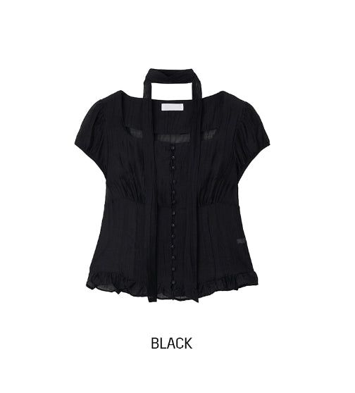Delre Sheer Wrinkle Blouse