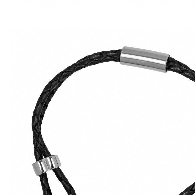 [LAN ARCHIVE] Black Leather Cross Bracelet