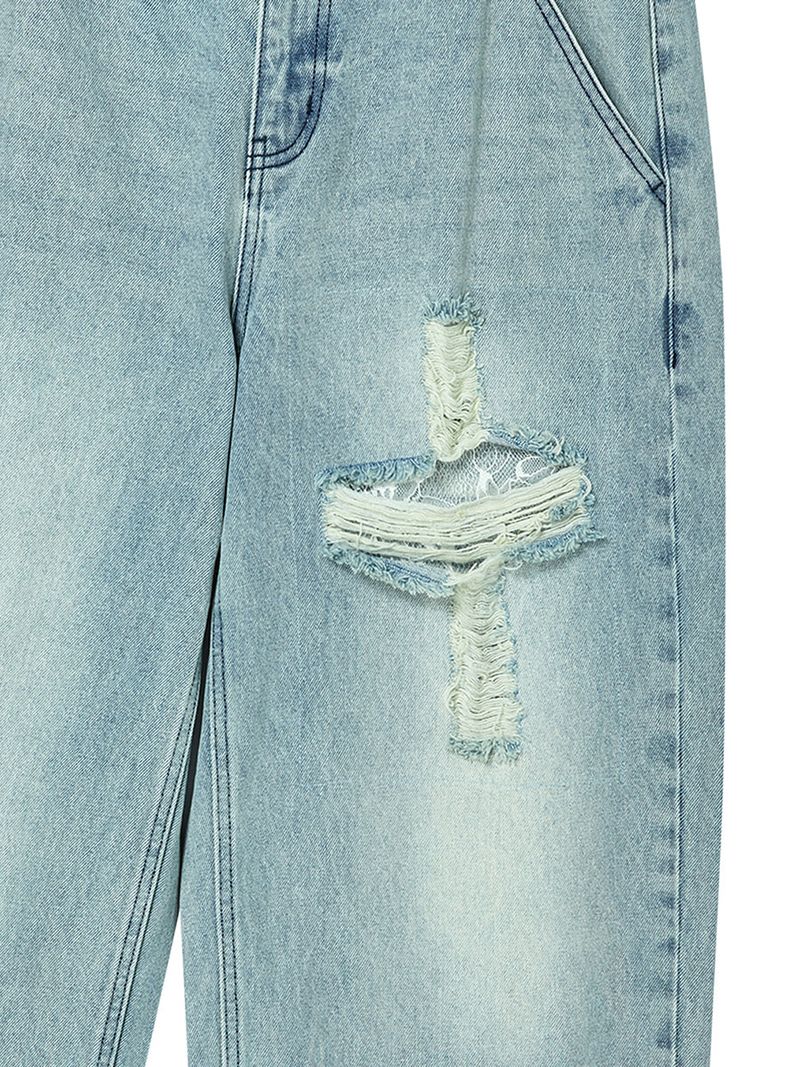CROSS APLIQUE DENIM LIGHT BLUE