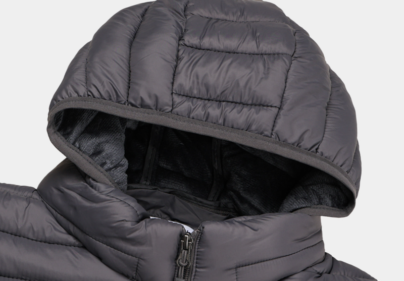 Lapel Core Comfort Brushed Lined Heating Hood Lightweight Padding
