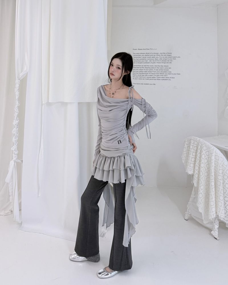 Tutu Chiffon Winged Shirred Skirt