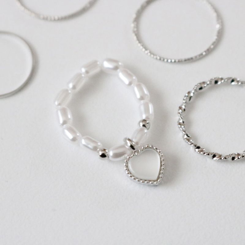 Shining Heart Layered Ring Set