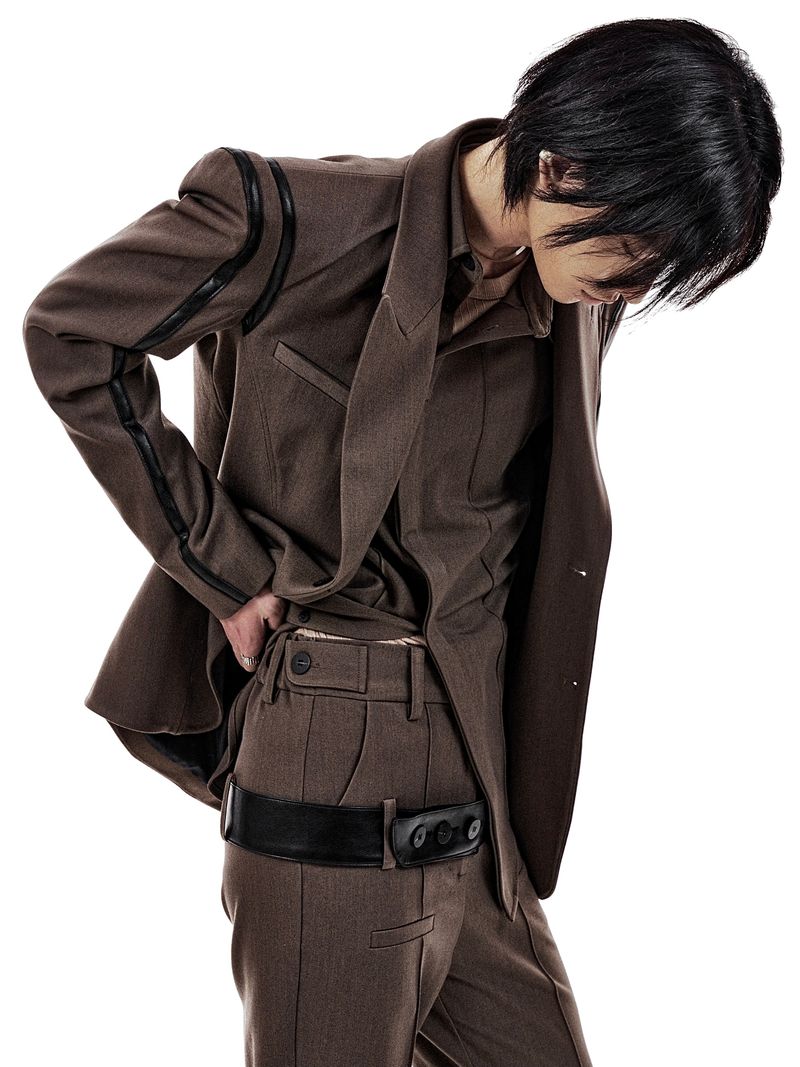 LEATHER LINE TAILORED JACKET