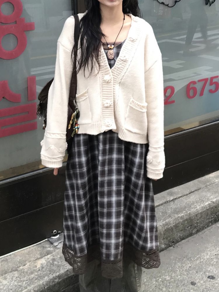 da flower knit cardigan