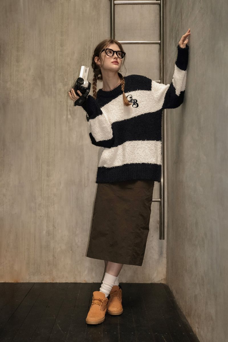 Nylon-line long skirt