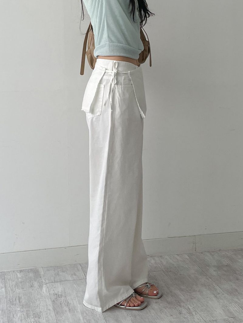 Lace Wrap Balloon Fit Wide Pants
