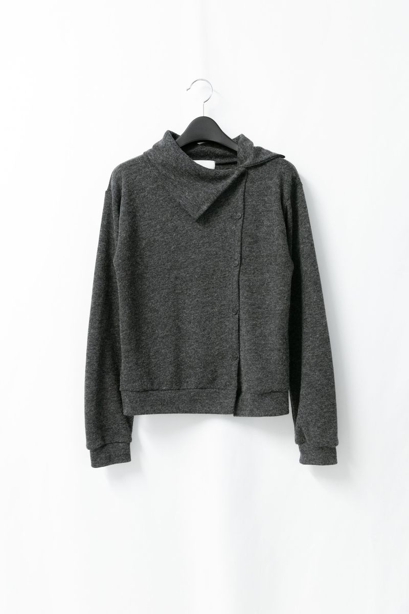 unbal highneck cardigan(2colors)