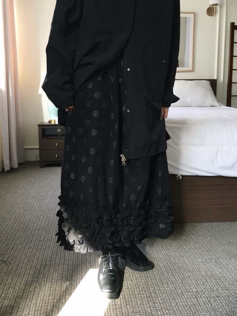 Round Dot Frill Long Skirt (2c)