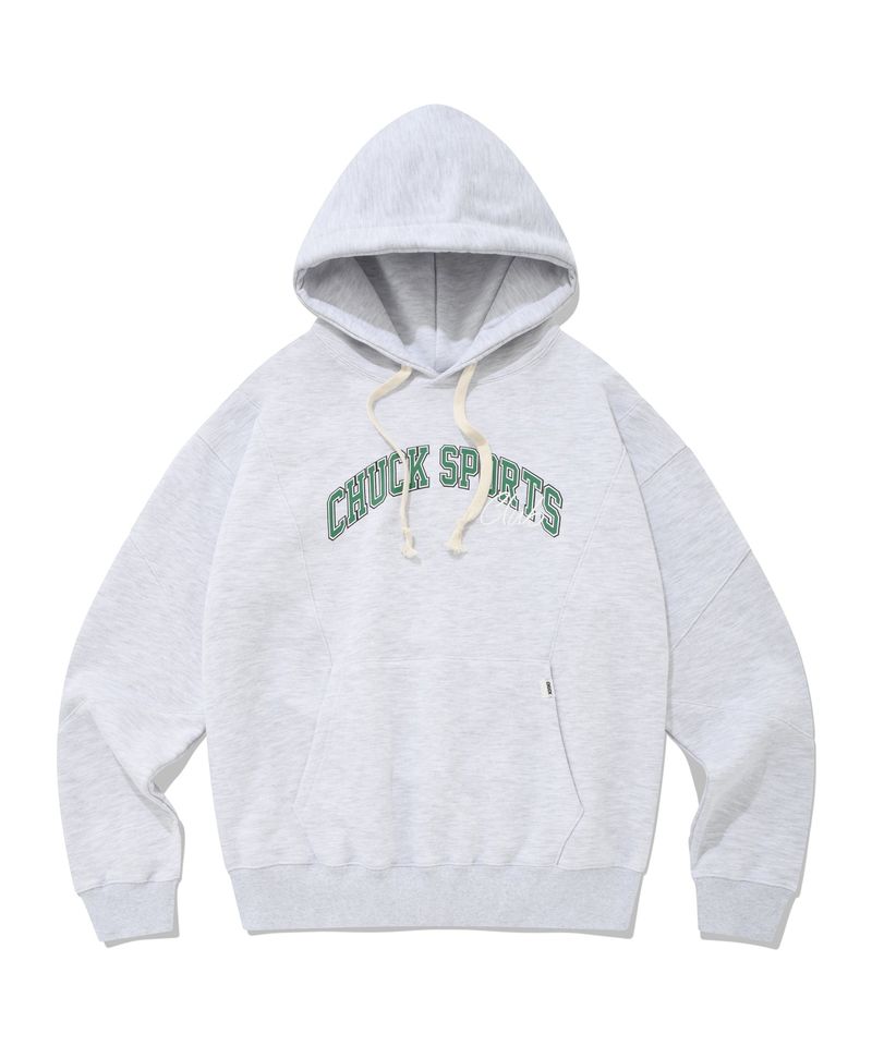 CHUCK（チャック）の「スポーツクラブブロックフーディー / CHUCK SPORTS CLUB BLOCK HOODIE (LIGHT GRAY)（Tops）」