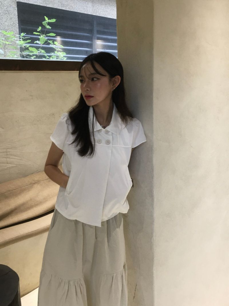 Moment button collar blouse (2c)
