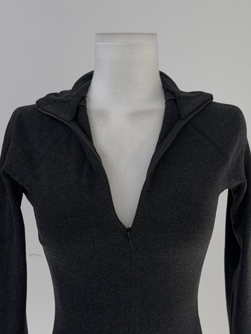 slim half-zip high-neck top (2color)