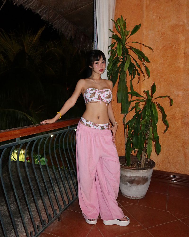 Towel Terry Strap Jogger & Wide Long Pants