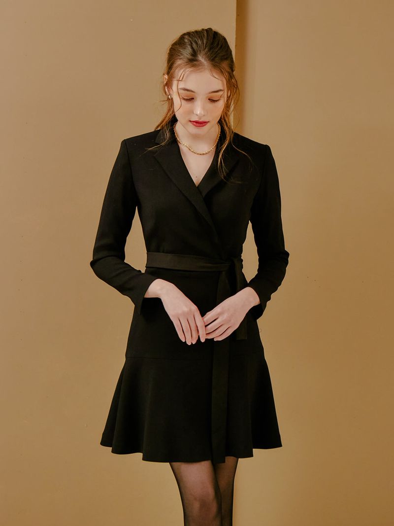 TAILORED FLARE ONEPIECE_BLACK