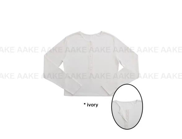 SHEER BUTTON HENLEY TOP