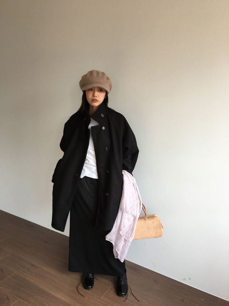 Classic High Neck Half Coat (2 Colors)