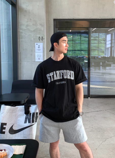  Urban Stanford Lettering Over Short Sleeve