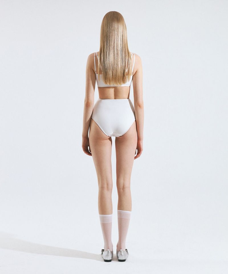 Ribbon V Bikini Bra (White)