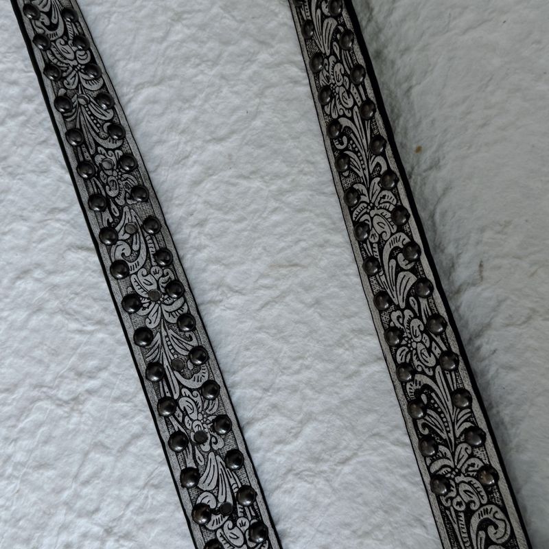 Vintage Tooled Stud Belt
