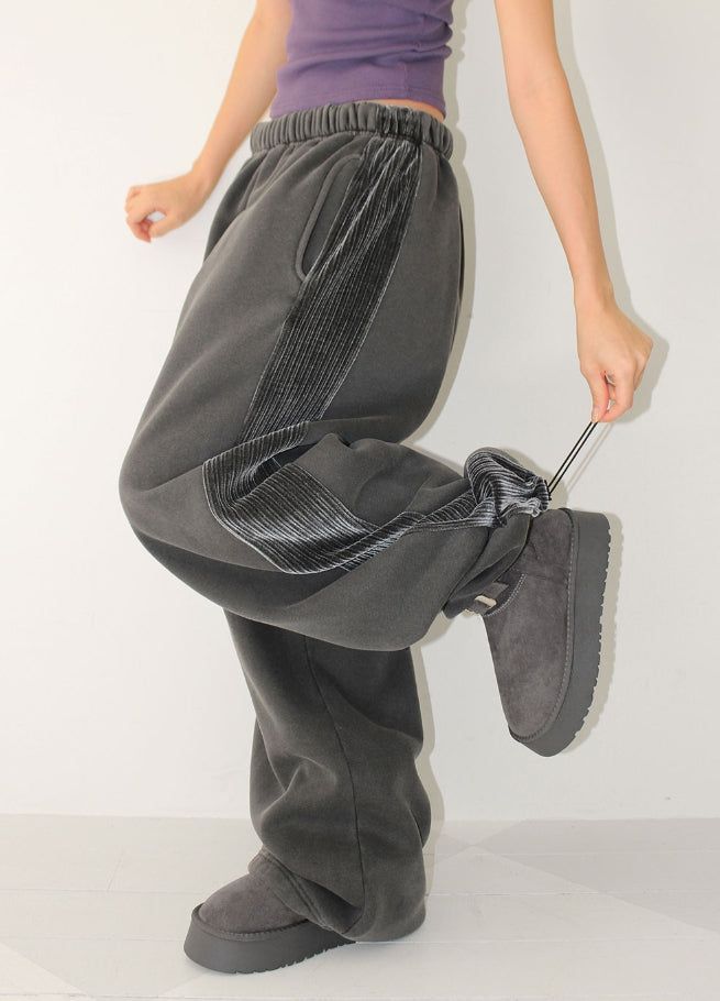 (Lining brushed) SIDE LINE PIGMENT PANTS