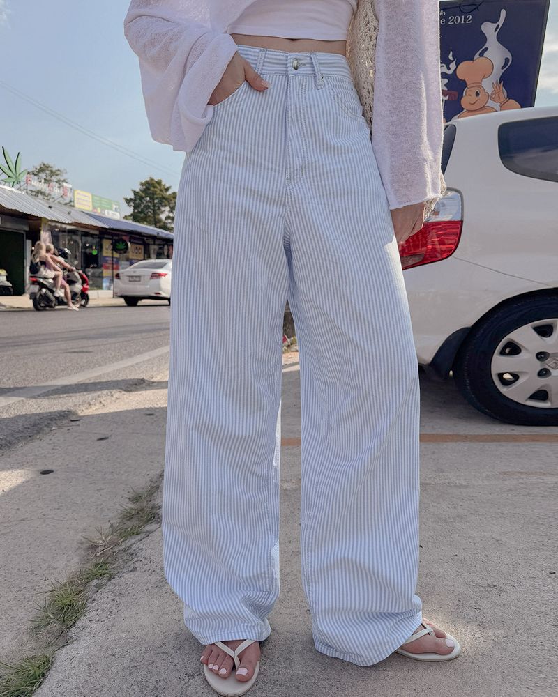 Capo striped wide pants