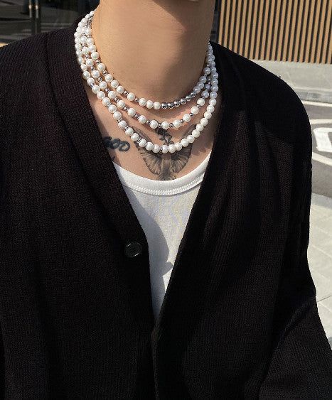 No.8707 HOLY IN CODE pearl & surgical 3type necklace