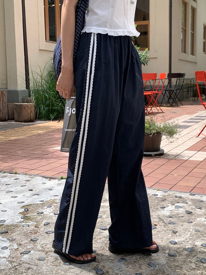 [MADE] Rollton nylon lace track bendable pants