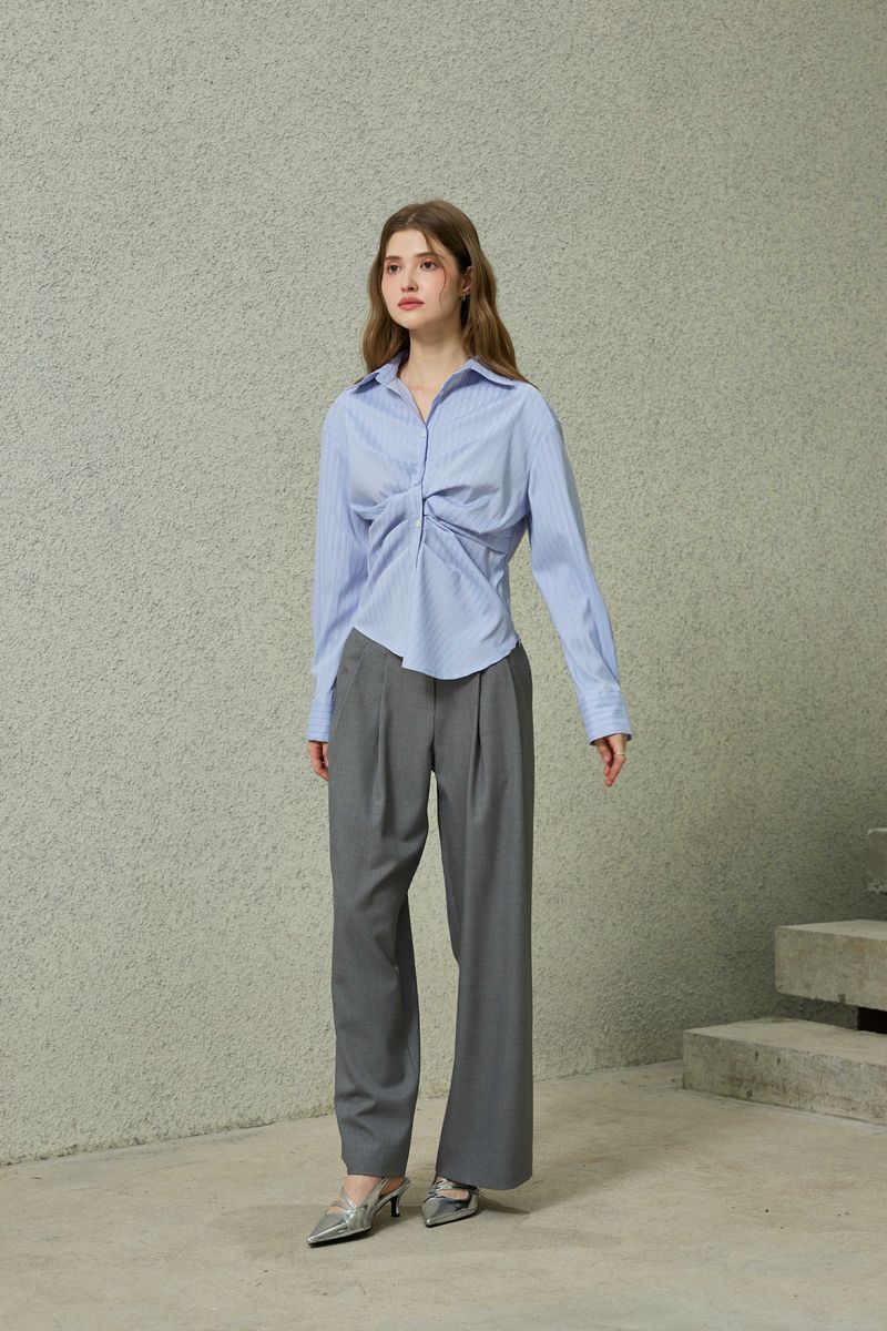TOMO WIDE SLACKS / CHARCOAL
