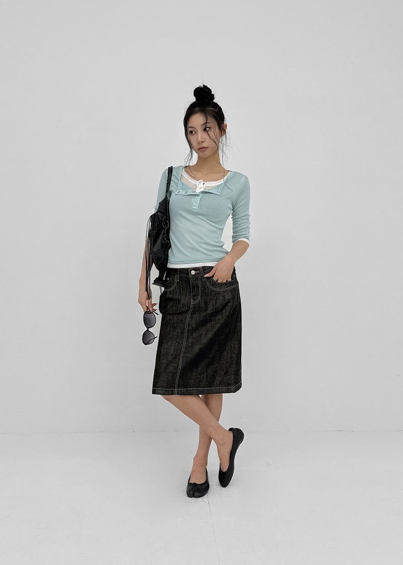 [MADE] Bitum Summer Denim Midi Skirt