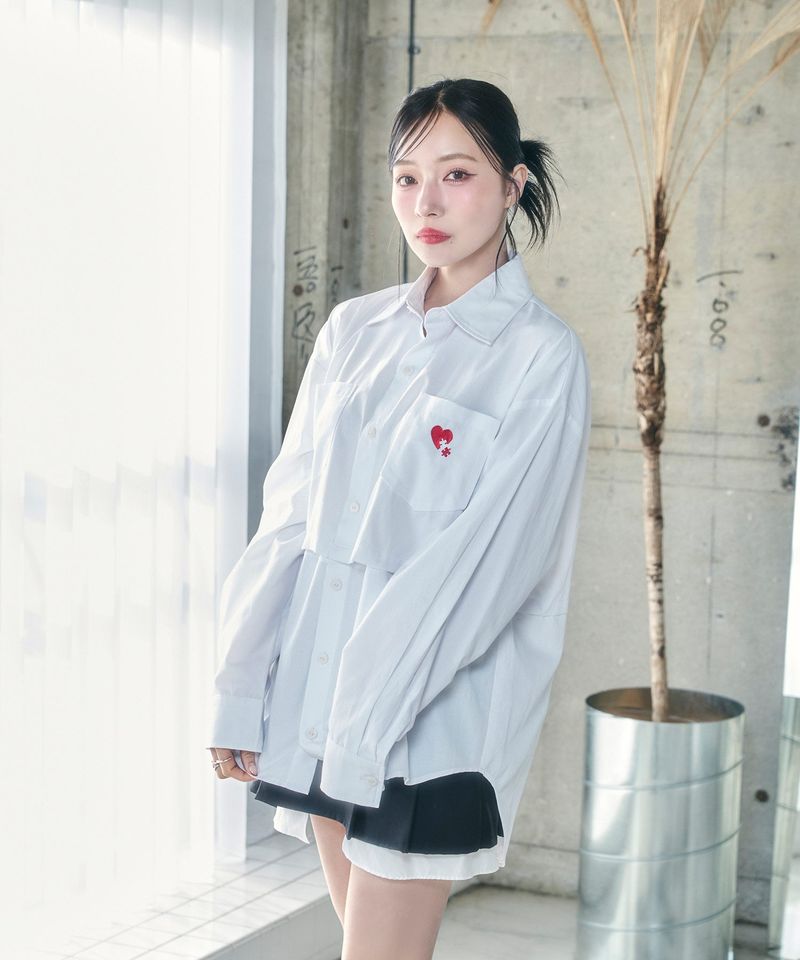 ANDGEEBEE（アンジービー）の「UNISEX 2WAYハートシャツ（Tops）」
