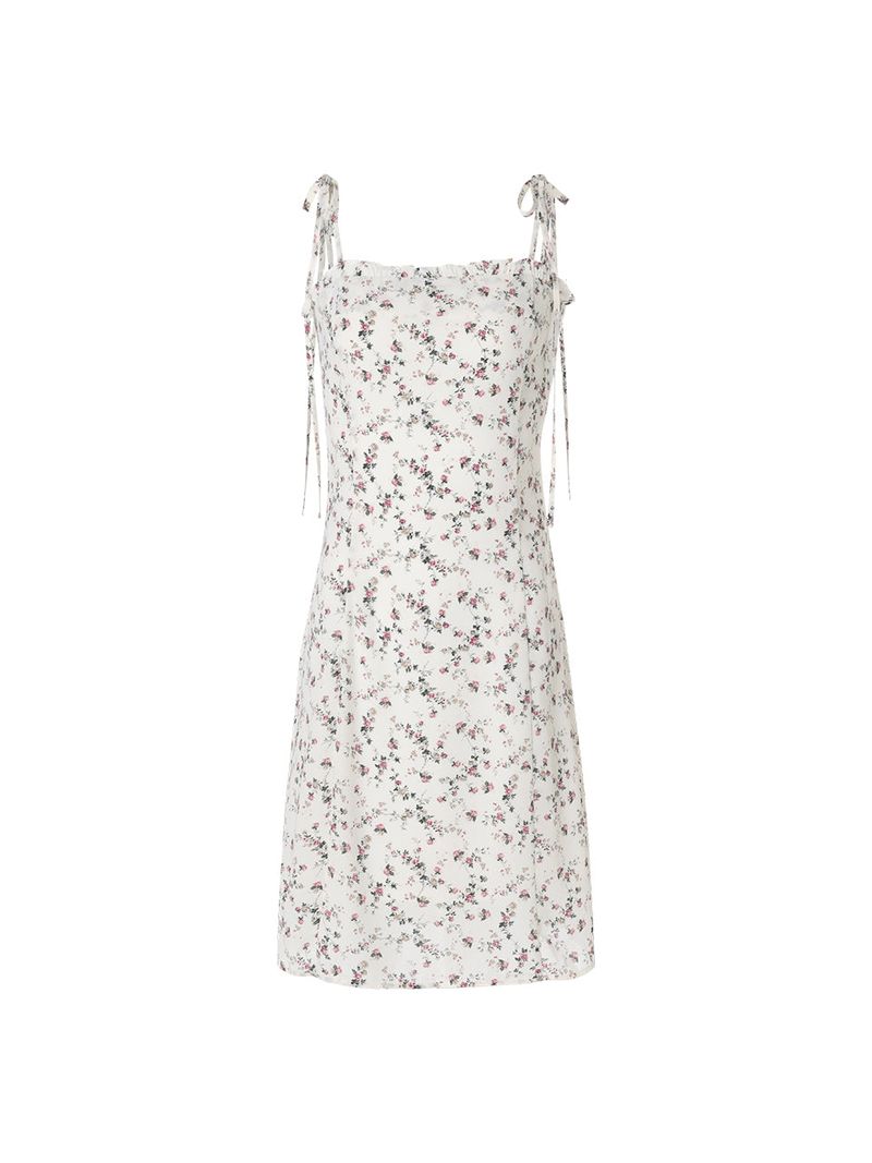 Frill midi dress (Ivory)
