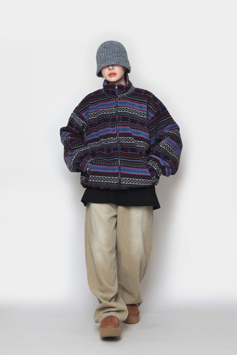 Elle Pattern Fleece Jacket
