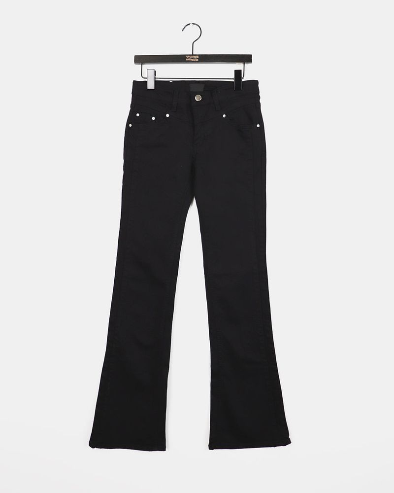 Rasen Low Rise Slit Cotton Bootcut Pants