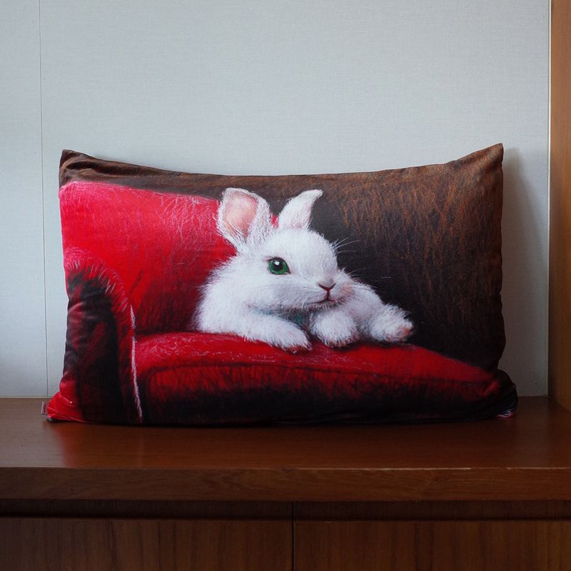 Velvet bunny pillowcase