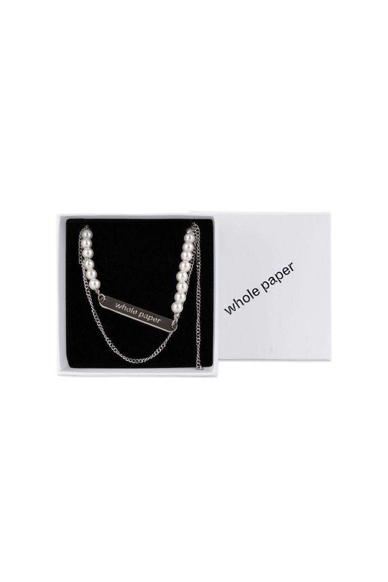 PEARL & CUT-OUT CHAIN NECKLACE		