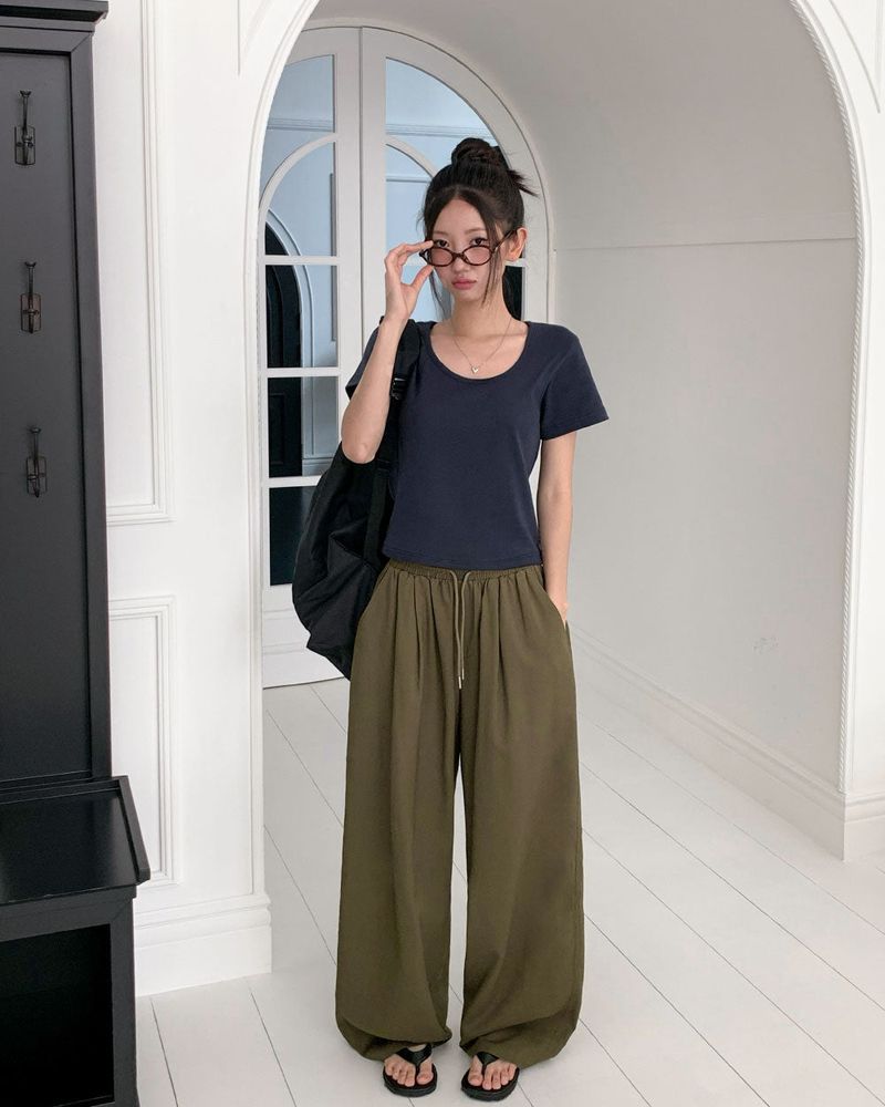 [MADE] Texture, Linen Pintack Wide Pants