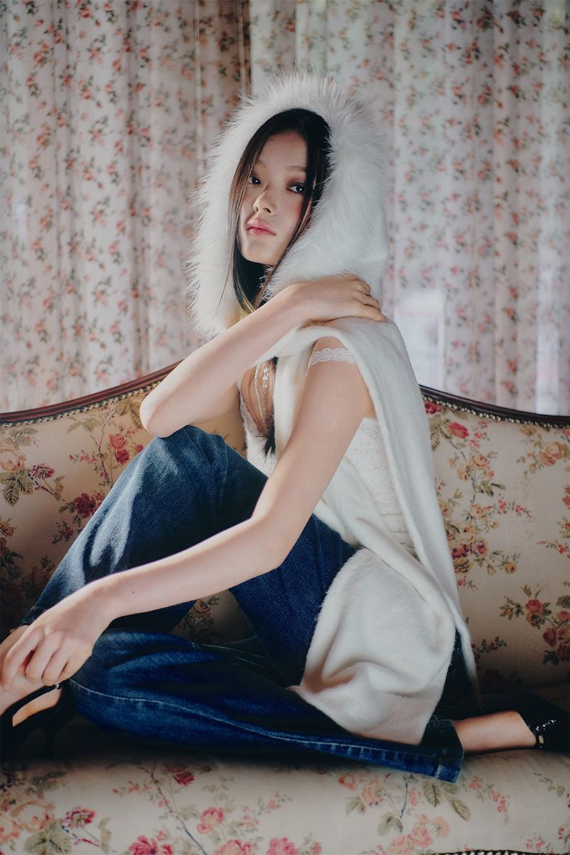 CARRIE HOODED MUFFLER ivory