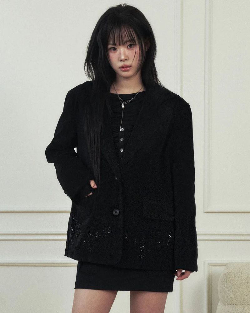 Flower Beaded Classic Jacket