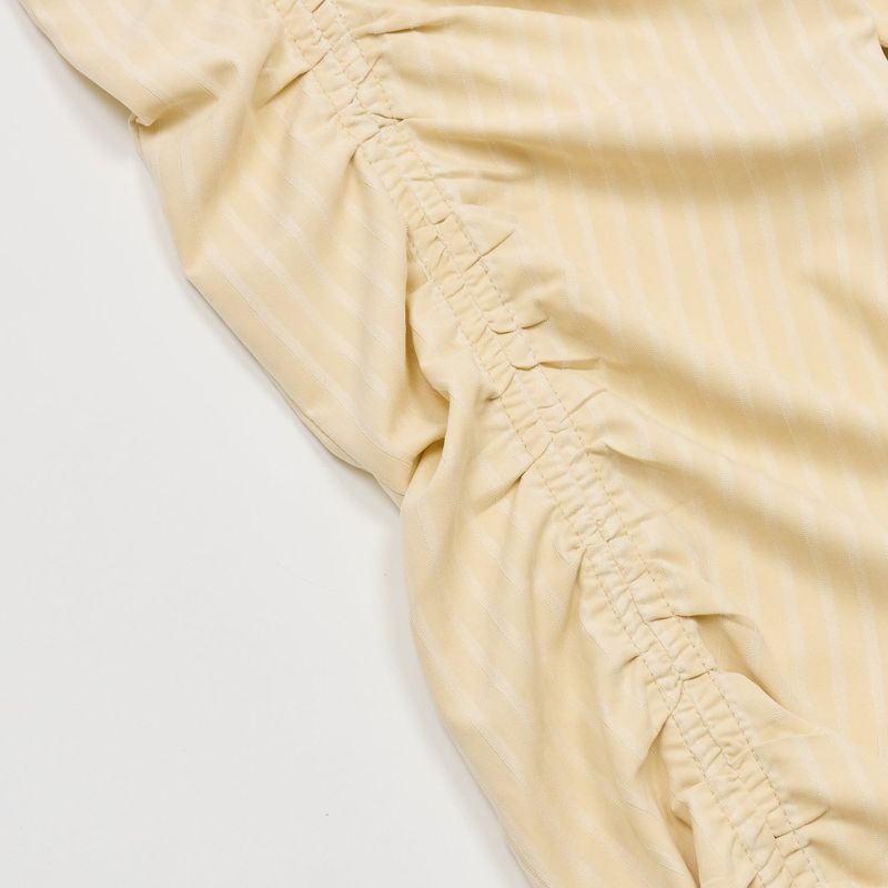 SHIRRING LONG PANTS CREAM