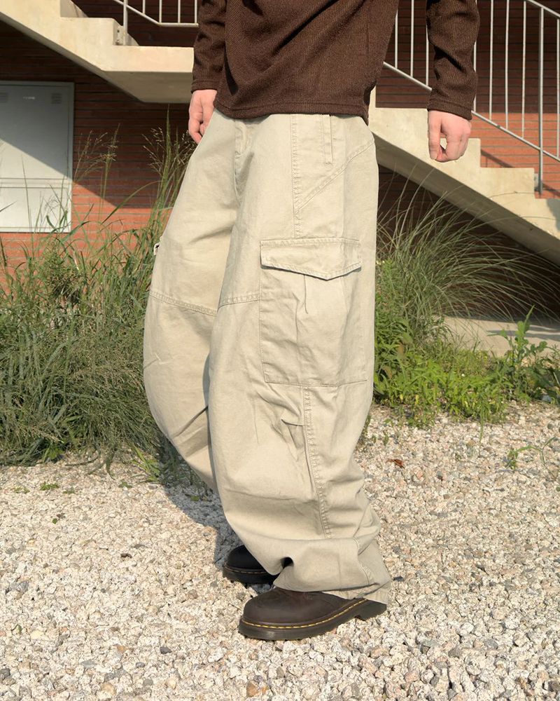 Cerne Dying Washed Curved Cargo Pants
