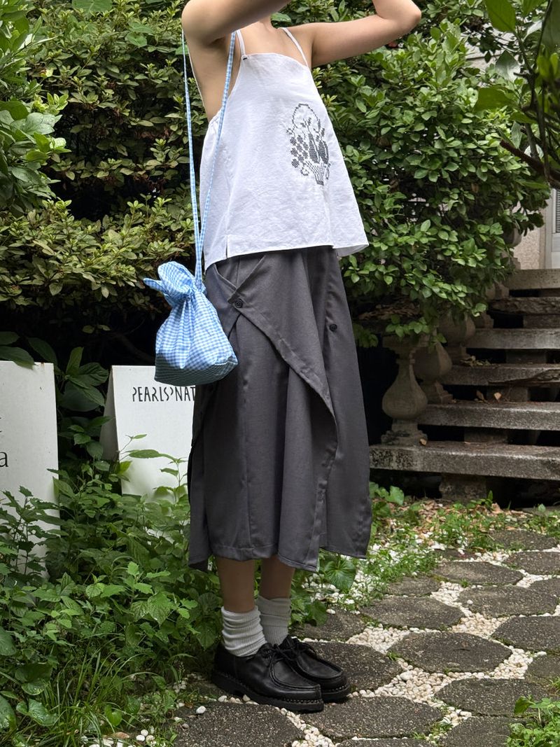 button bermuda slacks