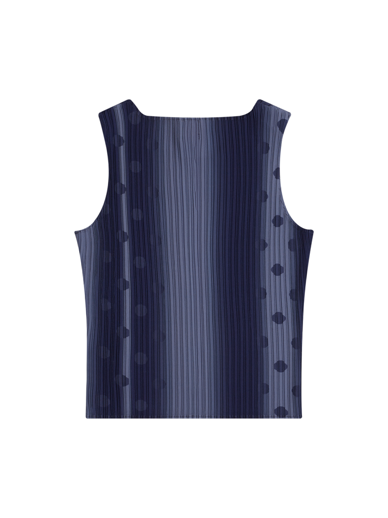 1/2 S CLEF DOT PLEATS SLEEVELESS (NAVY)